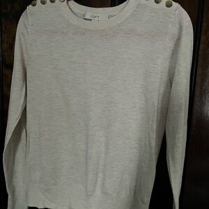 LOFT Cream Knit Sweater